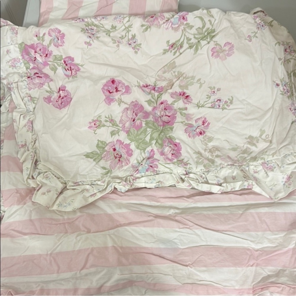 Simply Shabby Chic Pink Floral Set of two (2) KING SHAMS NO OFFERS